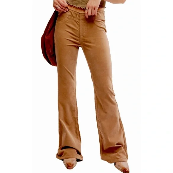 FREE PEOPLE | We The Free Penny Corduroy Flare Pants in Natural, Size 27 - Picture 2 of 13